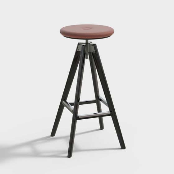 Stylish Low-Poly Bar Stool 3D Model for Modern Interiors