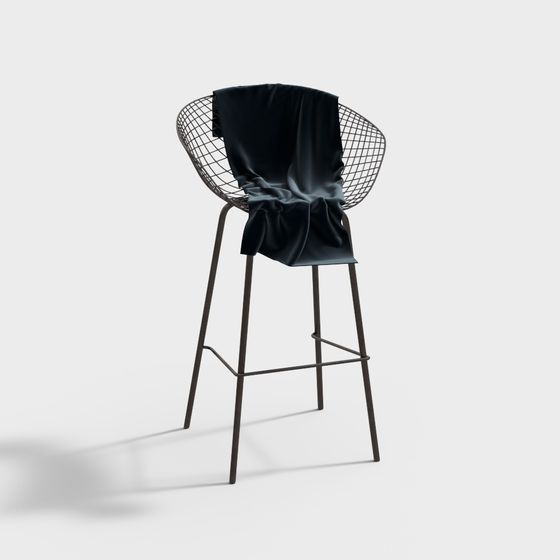 Grid Bar Stool 3D model