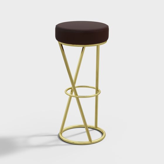 Stylish Low-Polygon Bar Stool 3D model for Modern Spaces