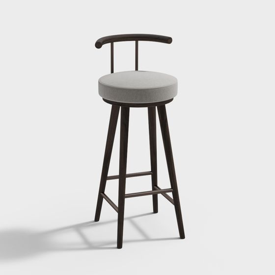 Modern High Bar Chairs 3D Model for Dining Areas
