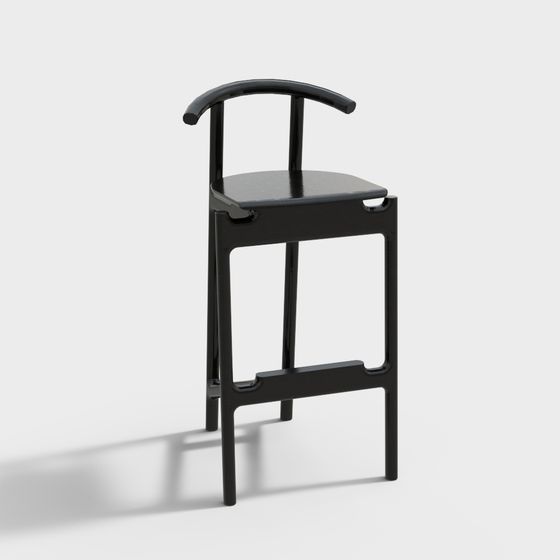 Elegant Minimalist Bar Stool 3D Model