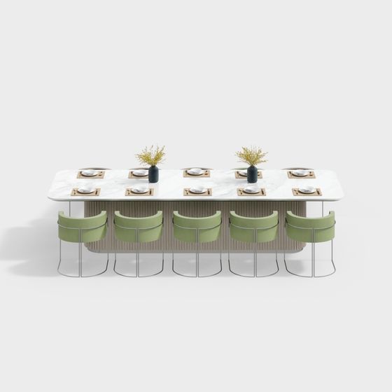 Urban Living Room Dining Table 3D Model