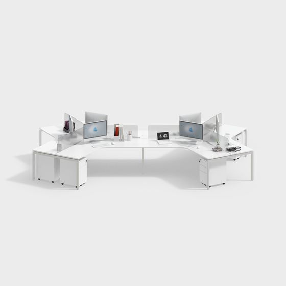 Stylish Office Desk Set 3D model for Creative Workspaces
