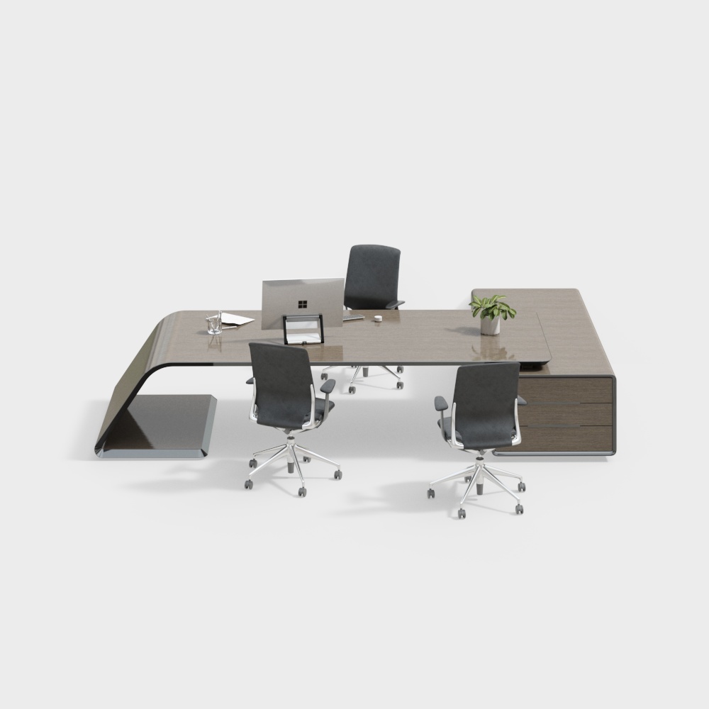 Modern color office desk and chair