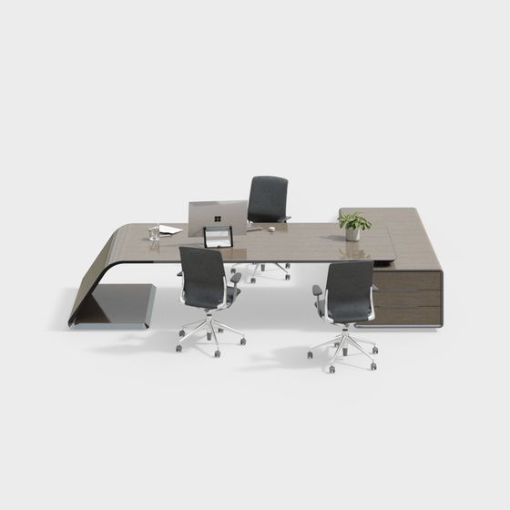 Contemporary Conference Table 3D model for Office Spaces