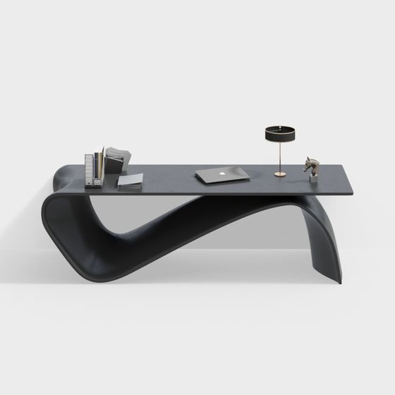 Sleek Low-Polygon Office Desk 3D model