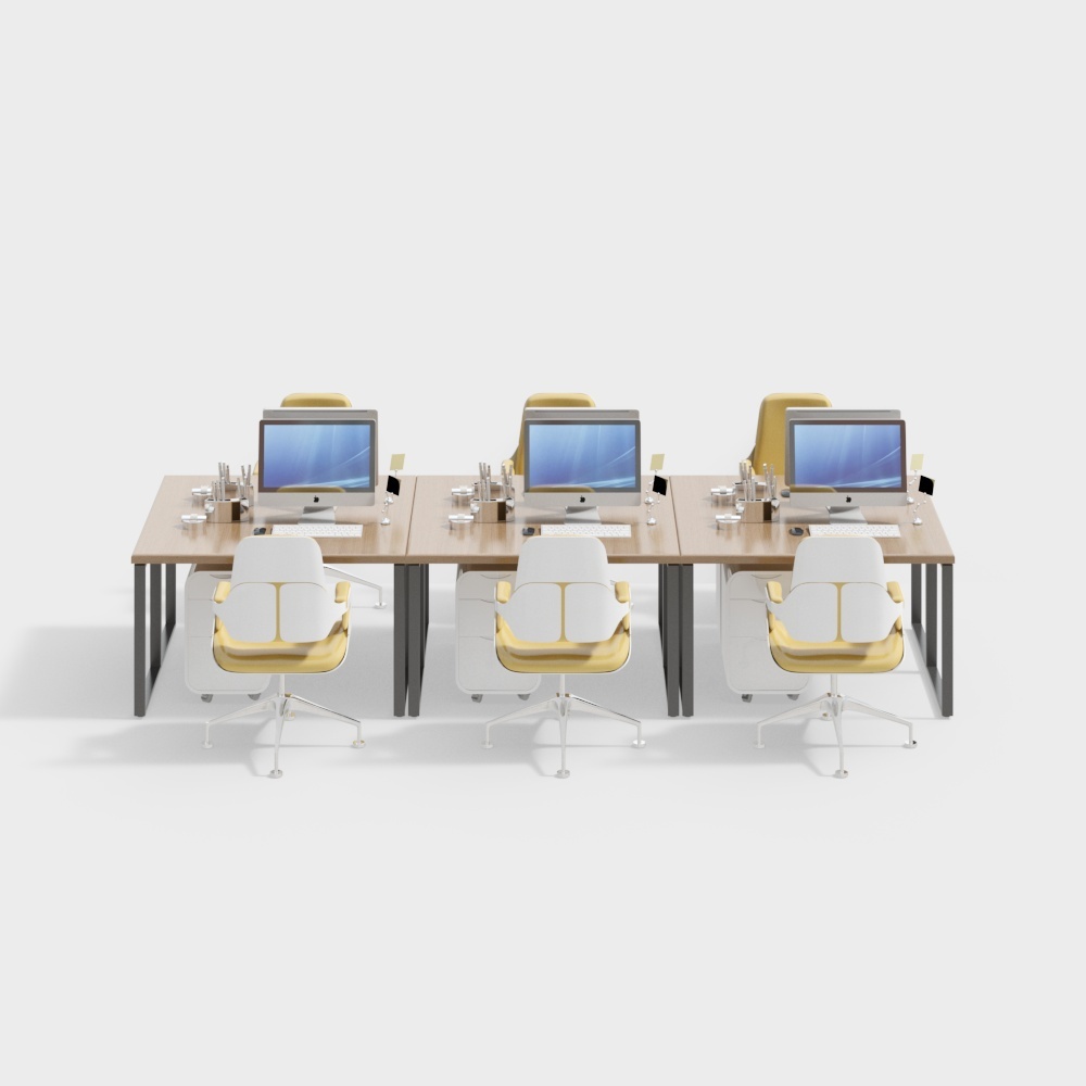 Modern simple color office desk and chair