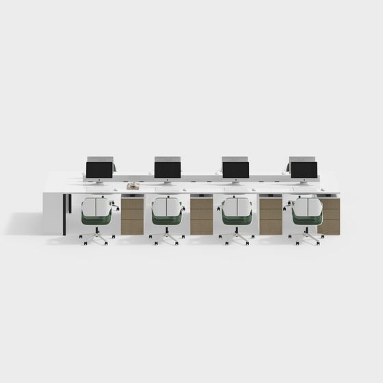 Minimalist Open Workstation 3D model for Modern Offices