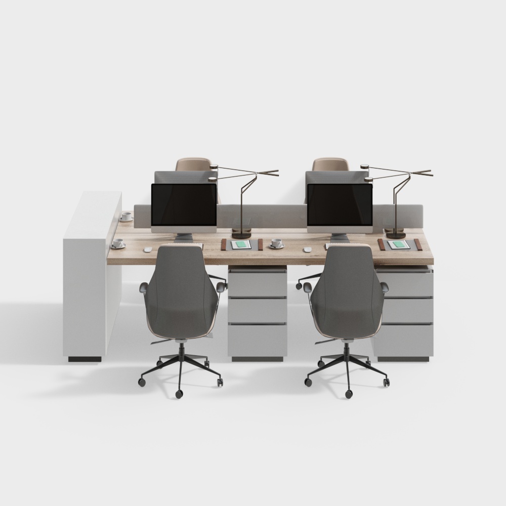 Desks and chairs in modern office areas