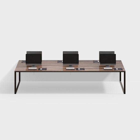 Sleek Low-Poly Office Desk 3D Model for Modern Workspaces