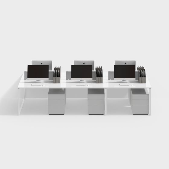 Modern Low-Poly Office Desk 3D model