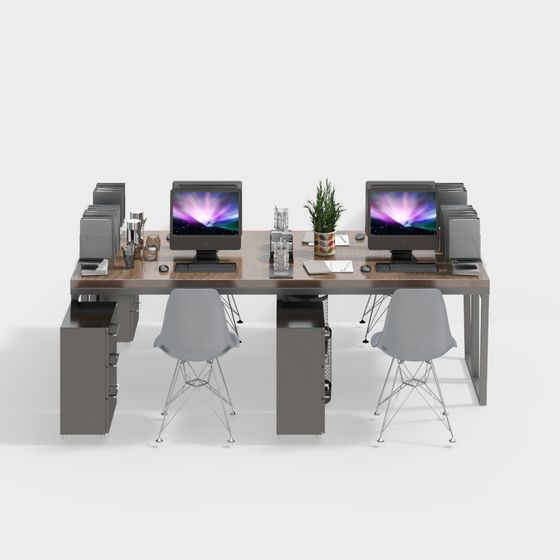 Elegant Modern Office Workspace 3D model