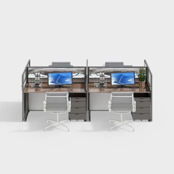 Modern Office Workstation 3D model