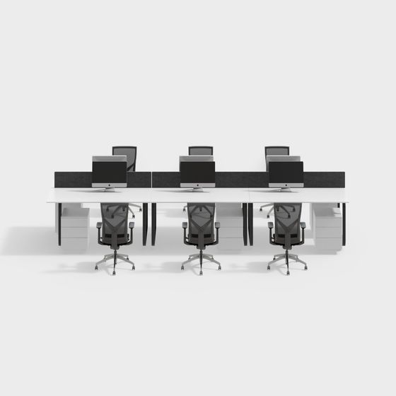 Modern Open Workspace 3D model for Office Design