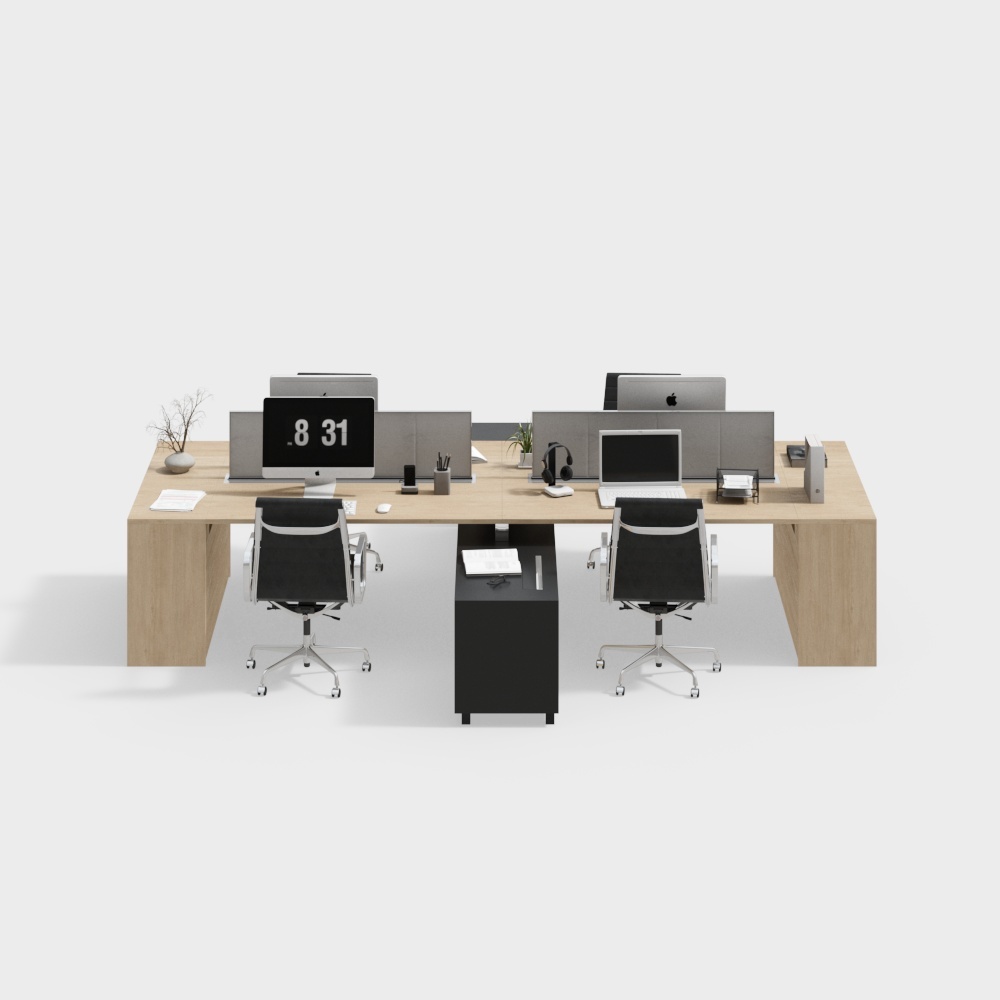 Modern simple color work desk and chair