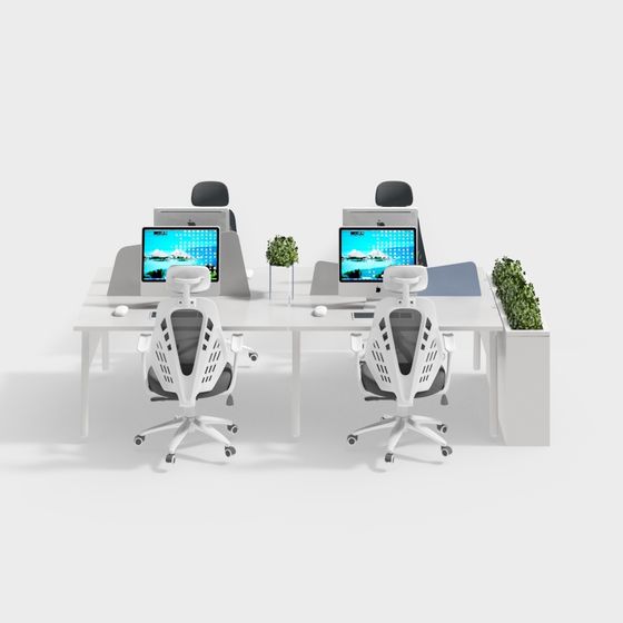 Minimalist Office Environment 3D model