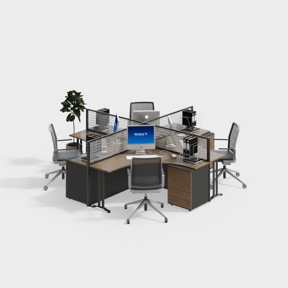 Bureaux et chaises diagonaux de bureau modernes