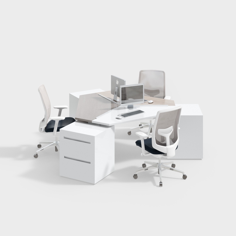 Collaborative Workspace 3D model - Modern Minimalist Design