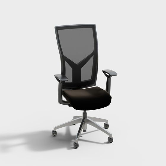 Elegant Low-Poly Office Chair 3D model