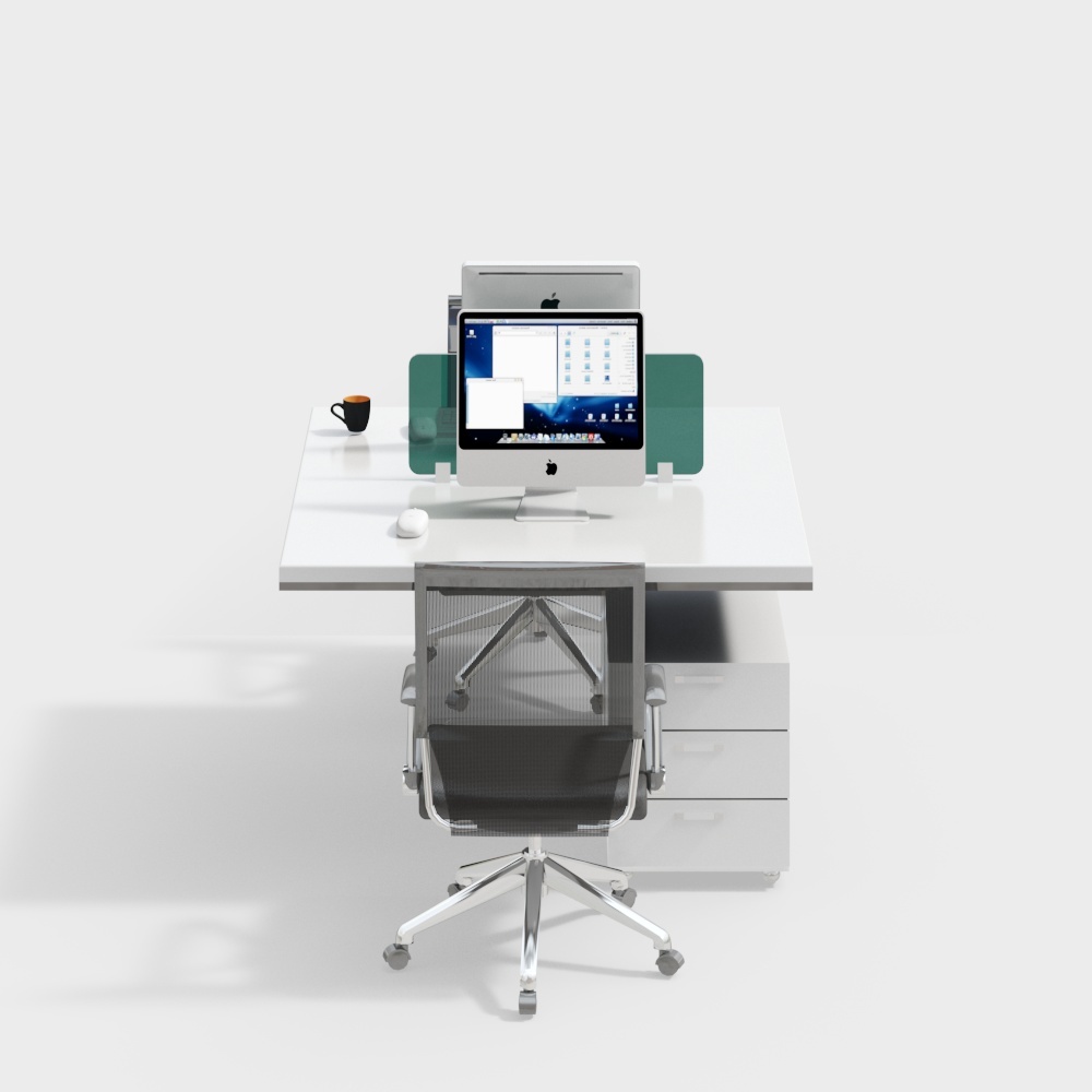 Modern work office desk and chair