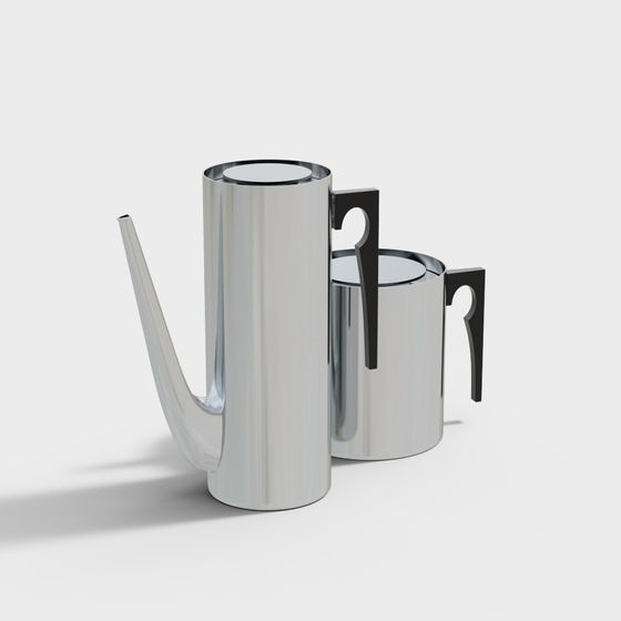 Minimalist Stainless Steel Kettle 3D model