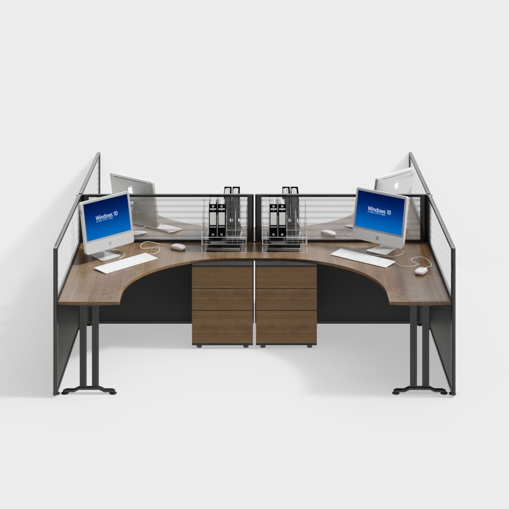 Modern office area concave desk