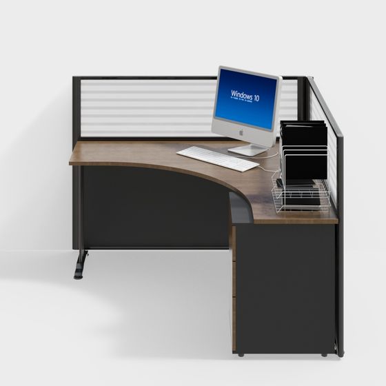 現代辦公區單人角桌