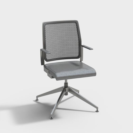 Elegant Low-Poly Office Chair 3D model