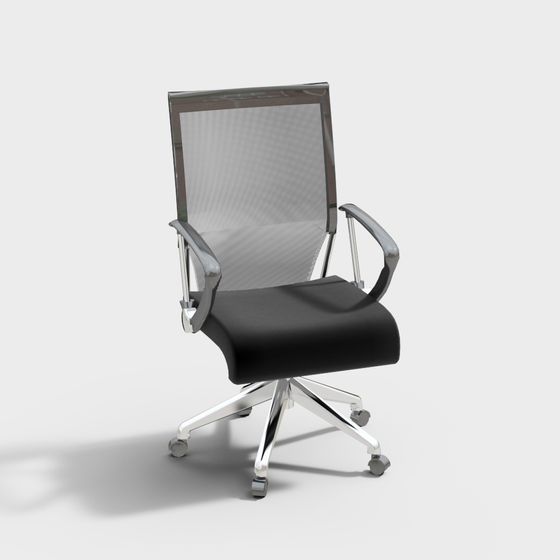 Sleek Scandinavian Low-Poly Office Chair 3D model