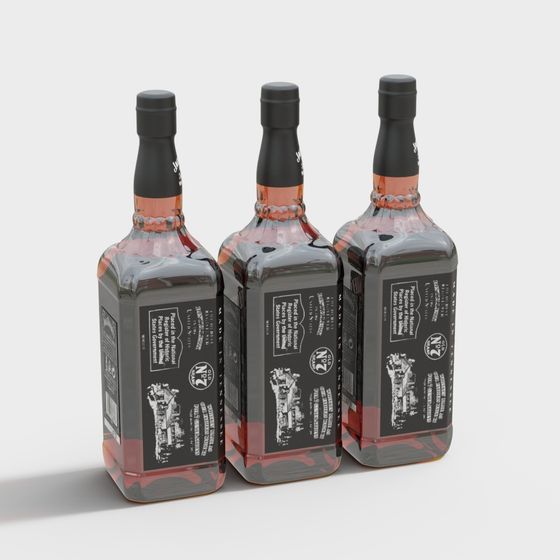 Stylish Whiskey Bottle 3D model