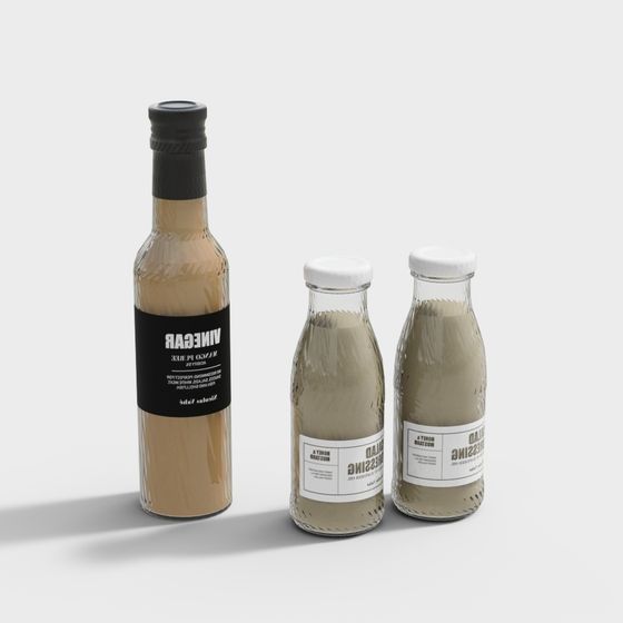 Stylish 3D Liquid Bottle Set Model