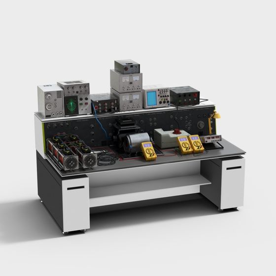 Futuristic Electronic Lab Workbench 3D model