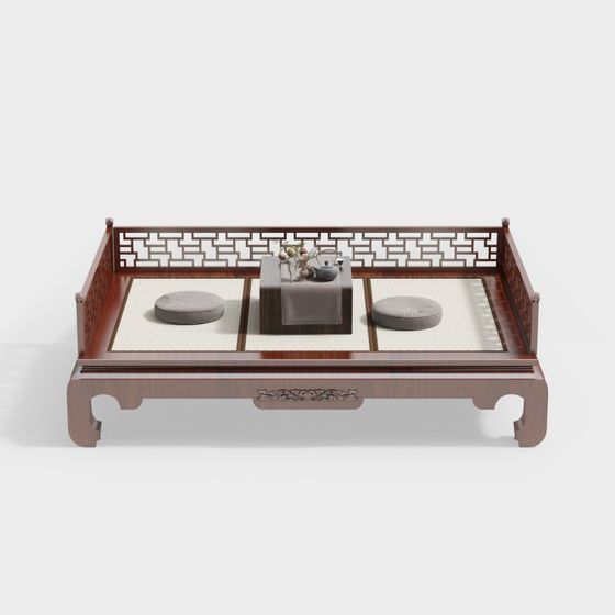 Elegant Oriental Style Tea Table 3D model
