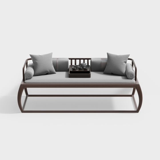 Zen-Inspired Low-Polygon Sofa 3D model