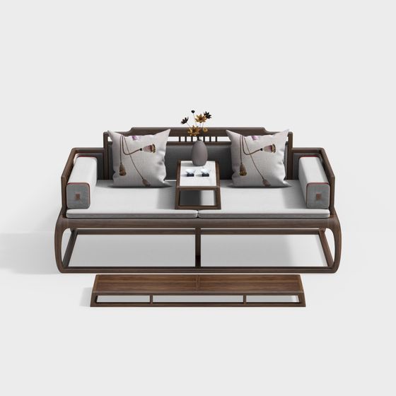 Charming Low-Polygon Sofa 3D Model for Creative Spaces