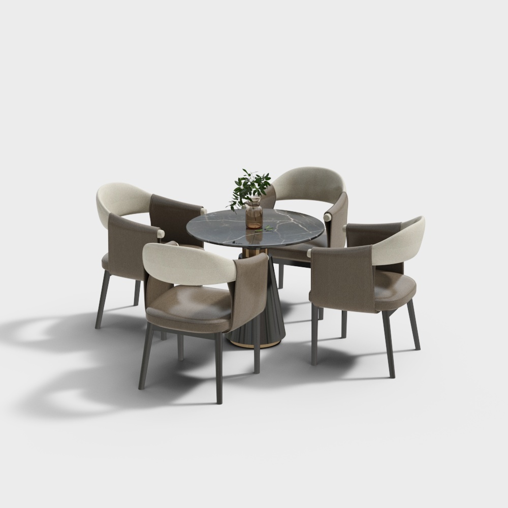 Modern leather lounge table and chairs