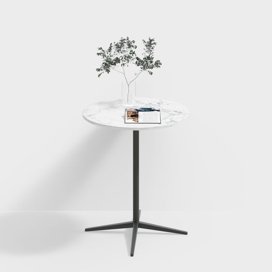 Modern Low-Poly Round Table 3D Model