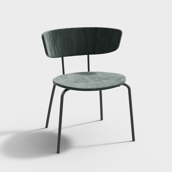 Chaise de salon en flanelle verte moderne