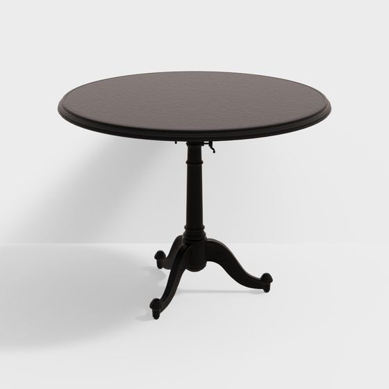Stylish Vintage Round Table 3D model for Diverse Projects