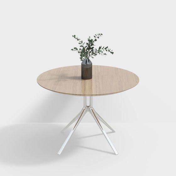 Stylish Low-Polygon Round Table 3D model