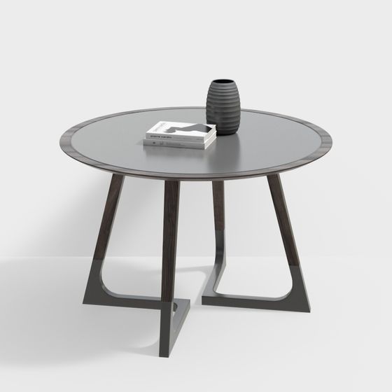 Elegant Low-Polygon Round Table 3D model for Modern Spaces