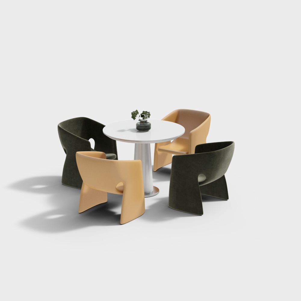 Table et chaise de salon moderne en flanelle