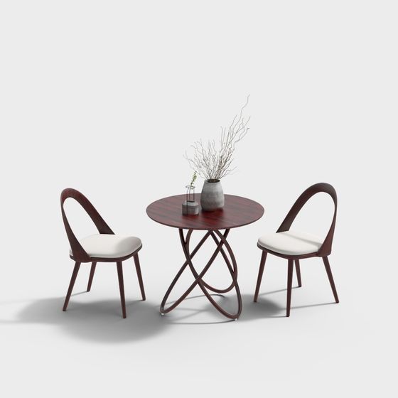 Stylish Dining Table and Chair Set 3D model for Modern Interiors