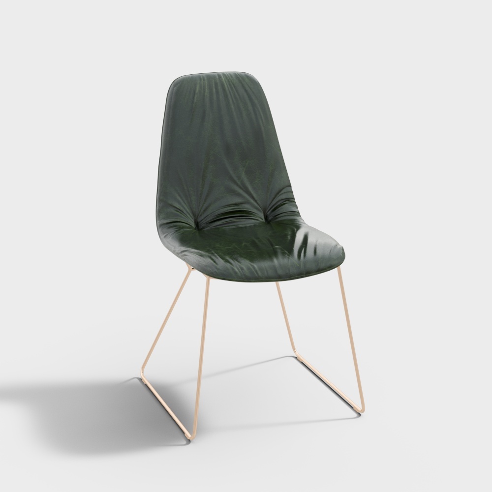 Modern green leather lounge chair