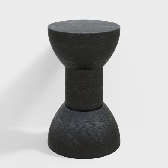Wood Texture Round Stool 3D model for Creative Spaces