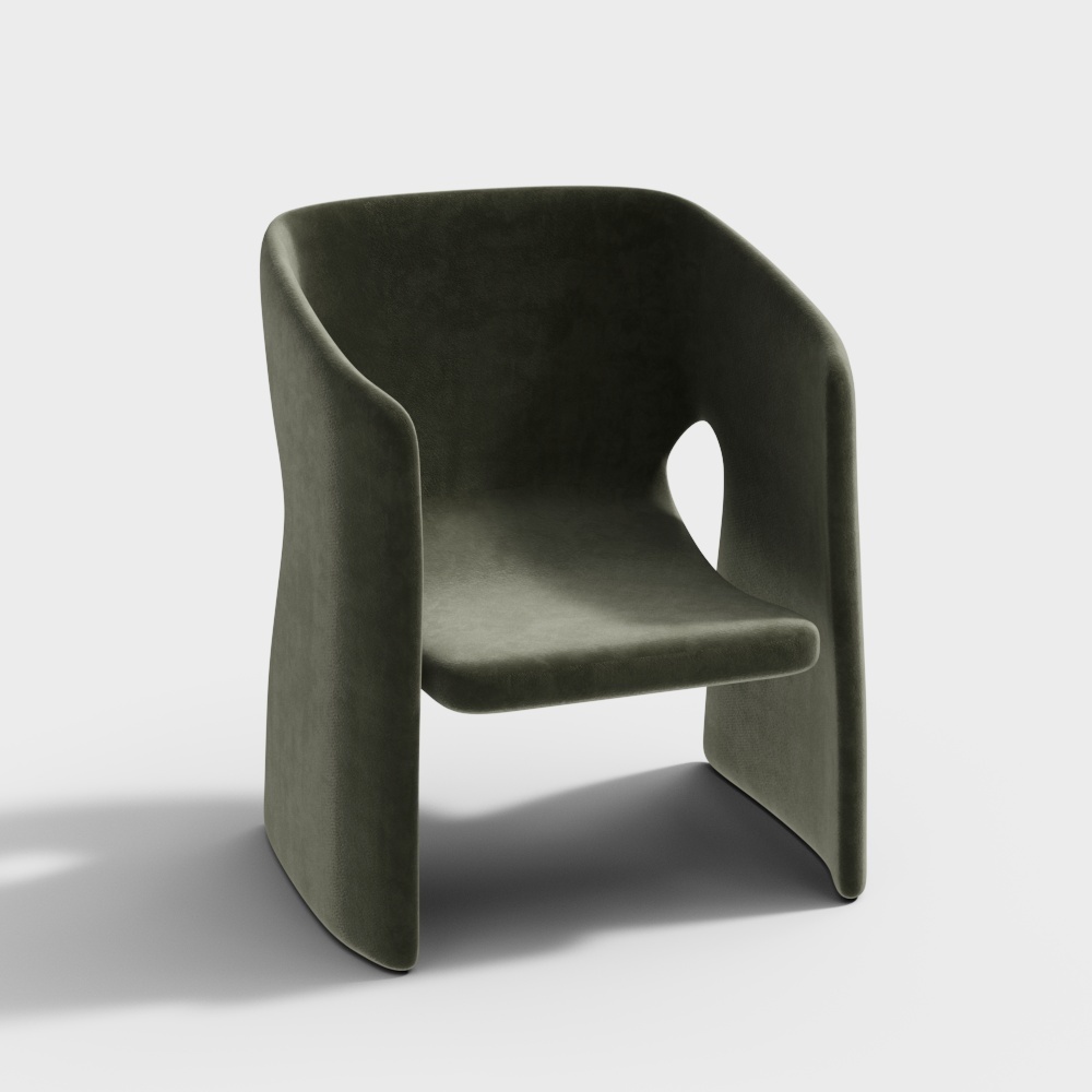 Chaise de salon en flanelle verte moderne