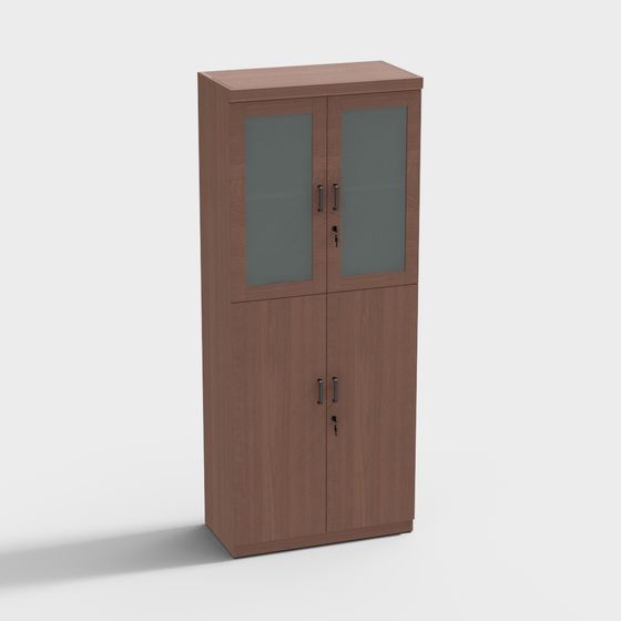 Minimalist Brown Storage Cabinet 3D model