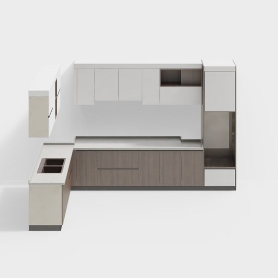 Urban Living Room 3D model in Low-Polygon Style