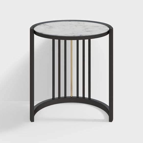 Stylish Low-Polygon Round Table 3D model for Modern Spaces