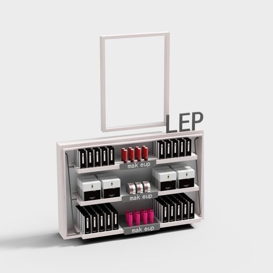 Low Polygon Cosmetic Display Cabinet 3D Model